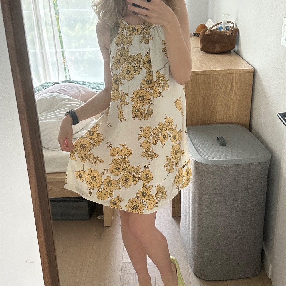 Cynthia Rowley Linen Halter Mini Swing Dress